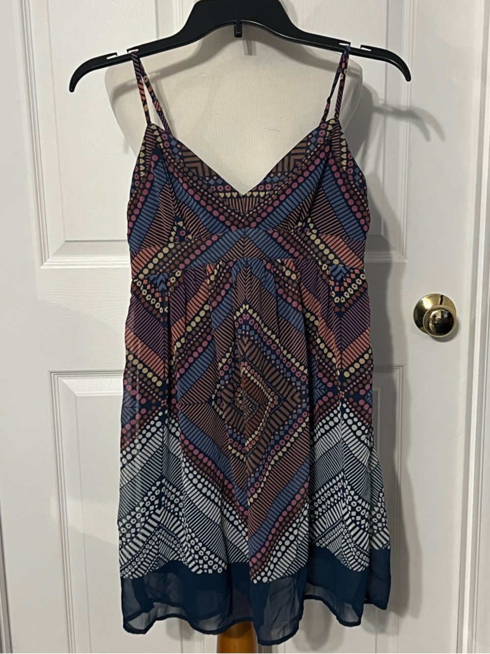 American Eagle Spaghetti Strap V-Neck Sundress - Multi-Color